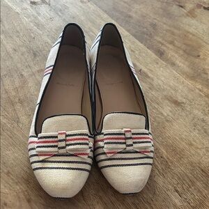 Jcrew Cleo stripe made in Italy canvas flats
